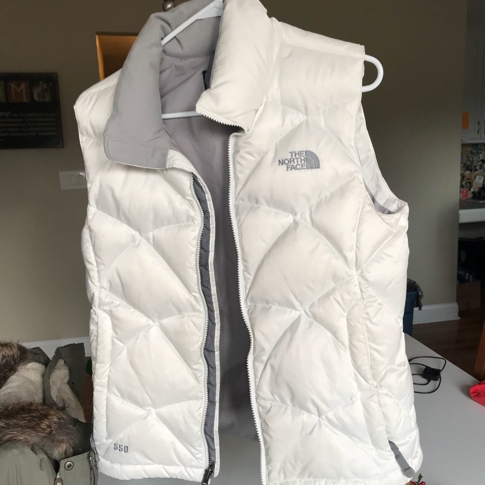 North face white vest